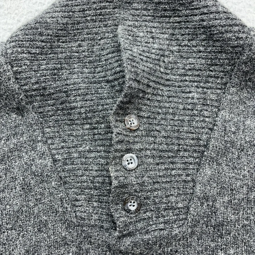 Woolrich Shawl Collar Sweater Mens Medium Gray 100% Wool Vintage Made in Japan